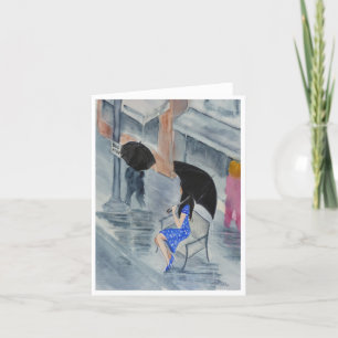 Tarjeta Mujer en el vestido del lunar