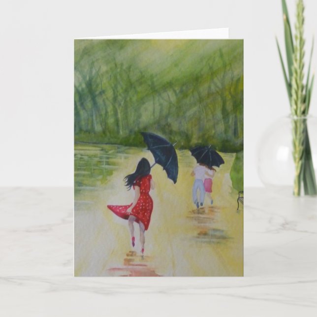 Tarjeta Mujer en el vestido I del lunar (Anverso)