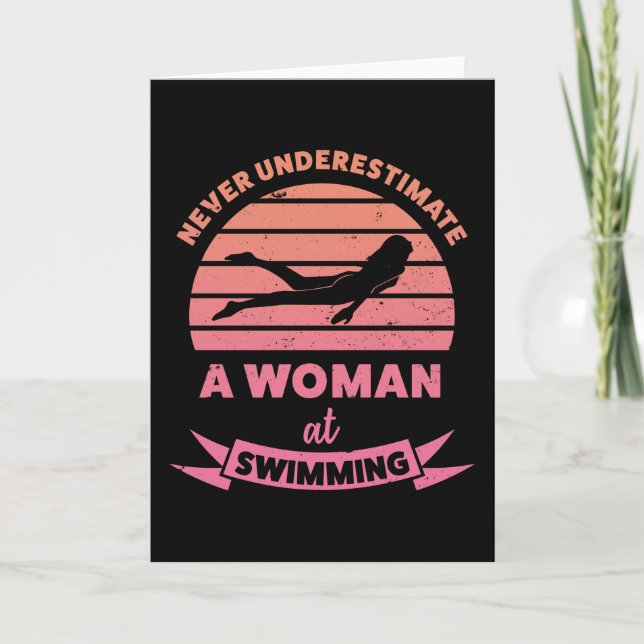 Tarjeta Mujer en natación Regalos divertidos esposa (Anverso)