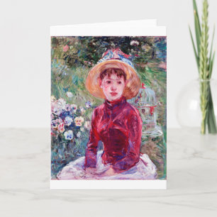 Tarjeta Mujer en rojo, Berthe Morisot