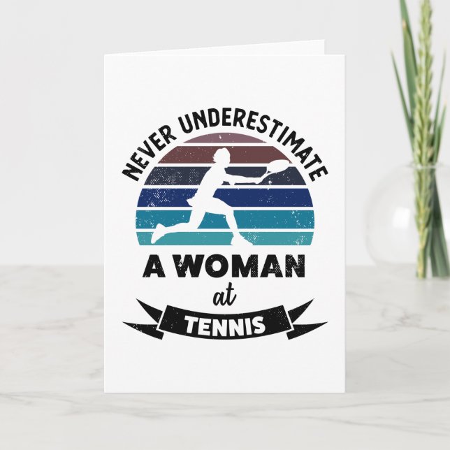 Tarjeta Mujer en tenis divertida regalo deportivo para mad (Anverso)
