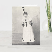 Mujer en traje de payaso, fotografía antigua de 18