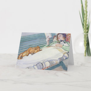 Tarjeta Mujer En Un Banco En 1913 Por Carl Larsson