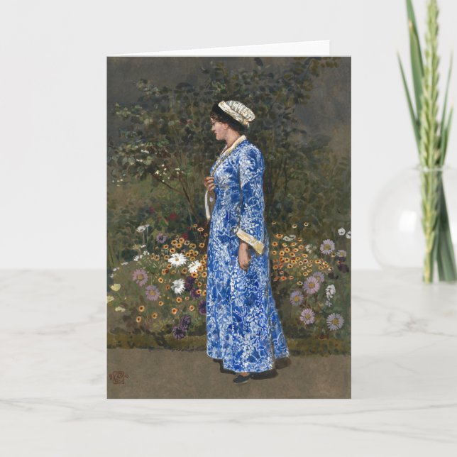 Tarjeta Mujer en un Kimono | Walter Crane (Anverso)