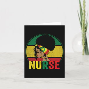 Tarjeta Mujer enfermera negra afro melanina vintage histor