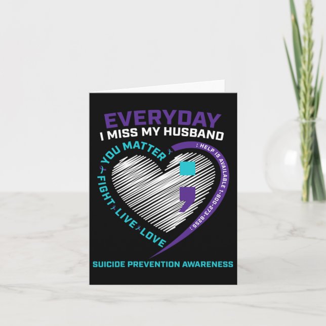 Tarjeta Mujer Esposa Prevención Suicidio Concienciación Hu (Anverso)