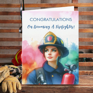 Tarjeta Mujer Felicidades Bombero