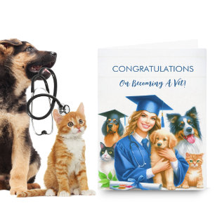 Tarjeta Mujer Felicidades Veterinaria con Perros