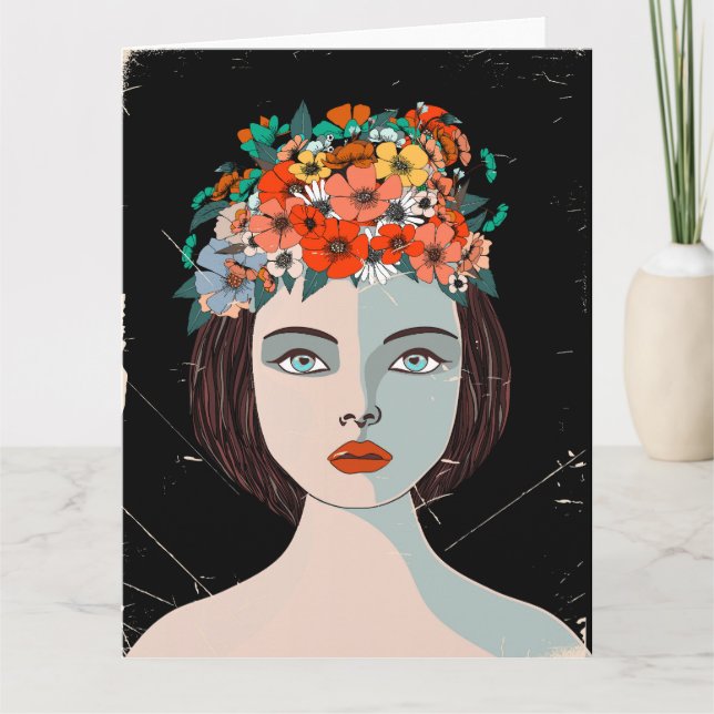 Tarjeta Mujer Floral (Anverso)