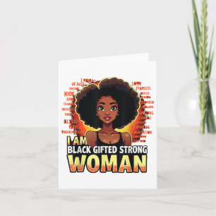 Tarjeta Mujer fuerte y negra, negra, Chica negra