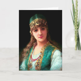 Tarjeta Mujer gitana elegante bailarina de barriga bohemia