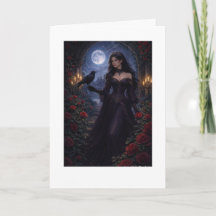 Mujer Gótica entre Rosas Bajo la Luz de la Luna