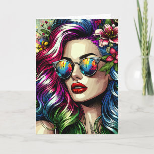 Tarjeta Mujer hermosa en la ciudad