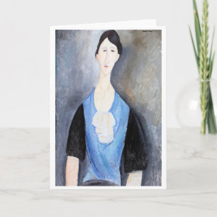 Tarjeta Mujer joven en azul, Modigliani