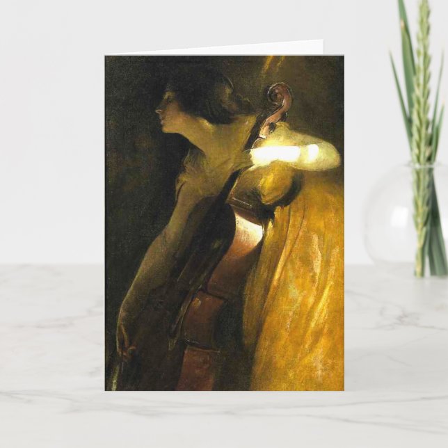 Tarjeta Mujer Jugando Cello (Anverso)