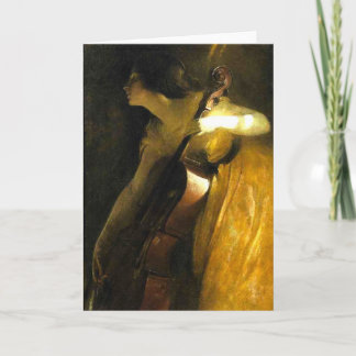 Tarjeta Mujer Jugando Cello