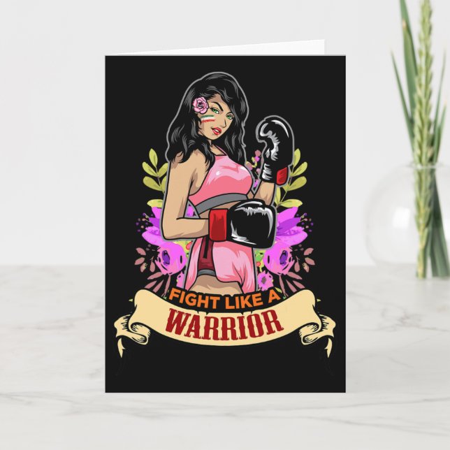 Tarjeta Mujer Latina Empoderada Boxeo Kickboxing Chica Fit (Anverso)
