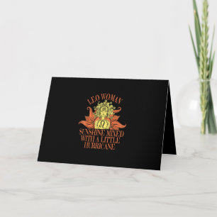 Tarjeta Mujer Leo Signo Zodiacal Cumpleaños Julio Agosto