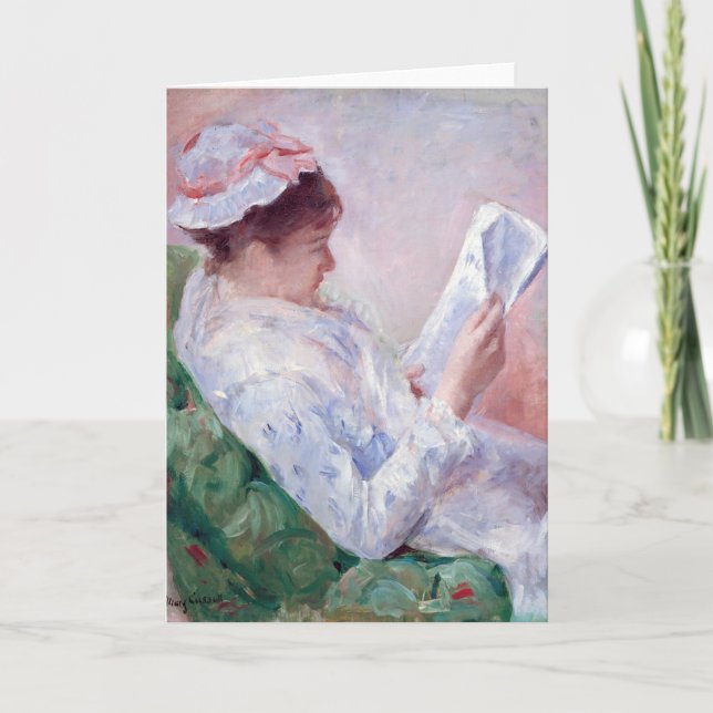 Tarjeta Mujer leyendo, Mary Cassatt (Anverso)