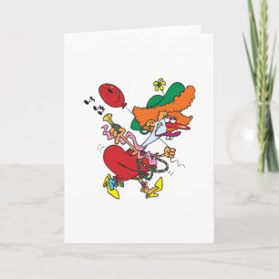 Tarjeta Mujer Loca Corriendo Payaso