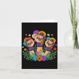 Tarjeta Mujer luchadora de MMA guantes de boxeo florales f