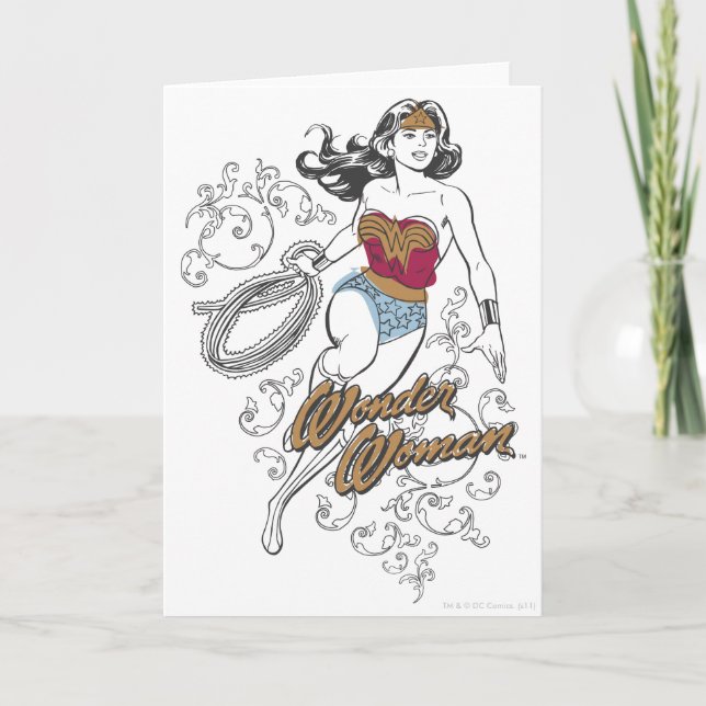 Tarjeta Mujer Maravilla Florece (Anverso)