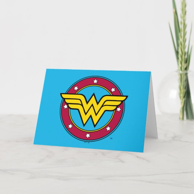 Tarjeta Mujer Maravilla | Logo Círculo y Estrellas (Anverso)