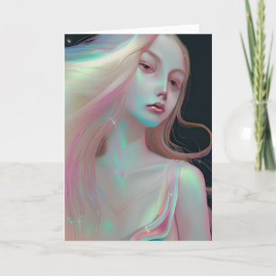 Tarjeta Mujer mística bonito con piel de perla