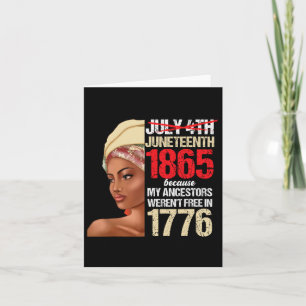 Tarjeta Mujer negra 1865 Día de la Independencia de los Ch