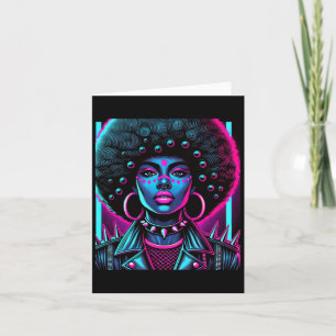 Tarjeta Mujer Negra Con Un Pegatina Afro Volátil