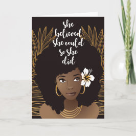 Tarjeta Mujer Negra, Creía Que Podía, Graduada
