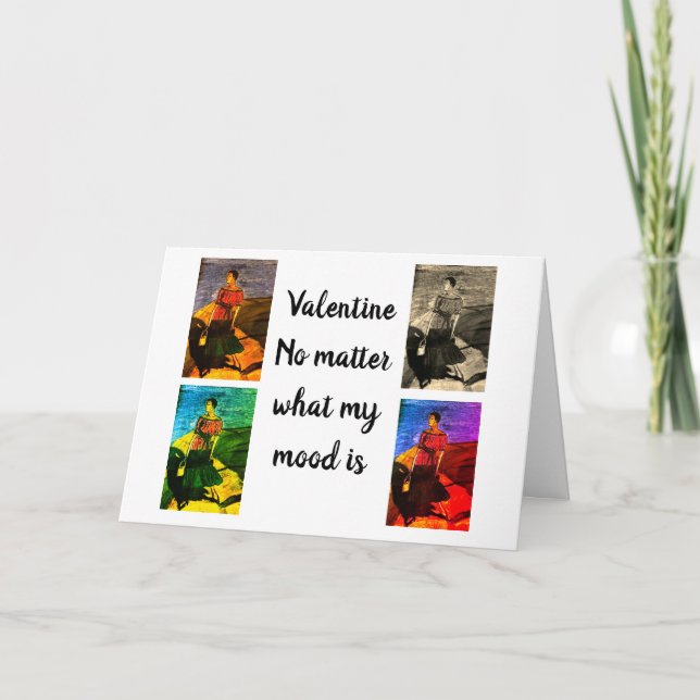 TARJETA MUJER NEGRA DE SAN VALENTÍN EN LA CUBIERTA   (Anverso)