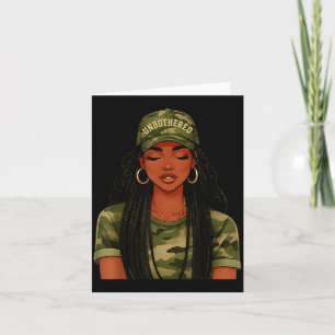 Tarjeta Mujer negra despreocupada Locs Camo Chica Mujeres 