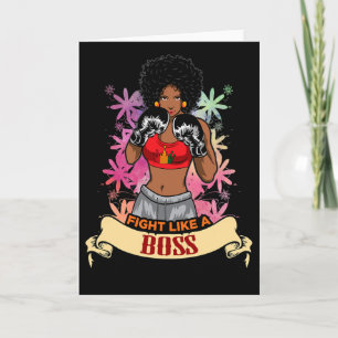 Tarjeta Mujer Negra Empoderada Boxeo Magia Kickboxing Chic