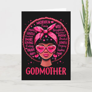 Tarjeta Mujer negra madrina madre afroamericana feliz