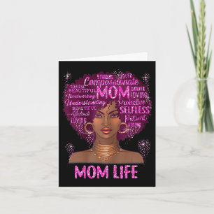 Tarjeta Mujer negra mamá vida mamá afroamericana feliz
