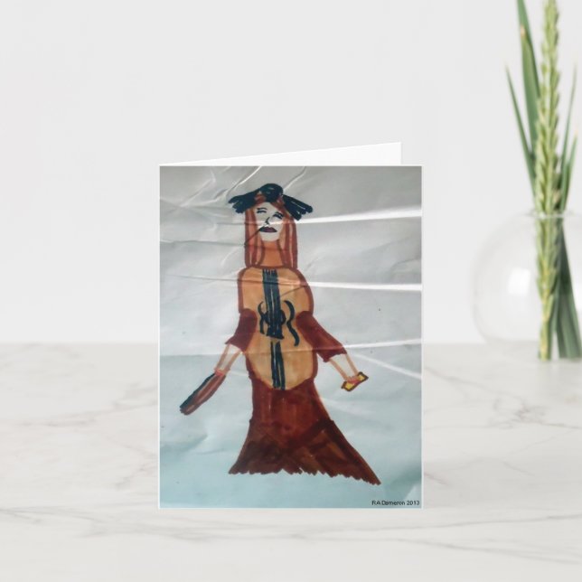 Tarjeta Mujer Notecard del violoncelo (Anverso)