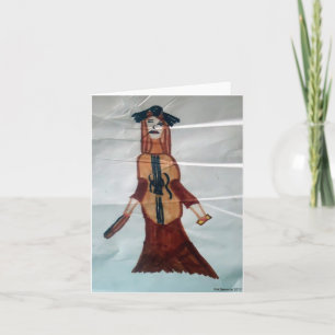Tarjeta Mujer Notecard del violoncelo