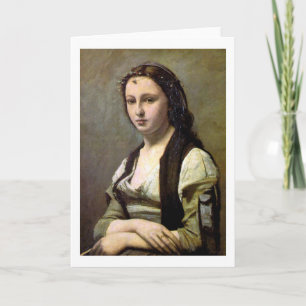 Tarjeta Mujer perla, Camille Corot, 1868-1870
