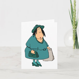 Tarjeta Mujer portando bolsas