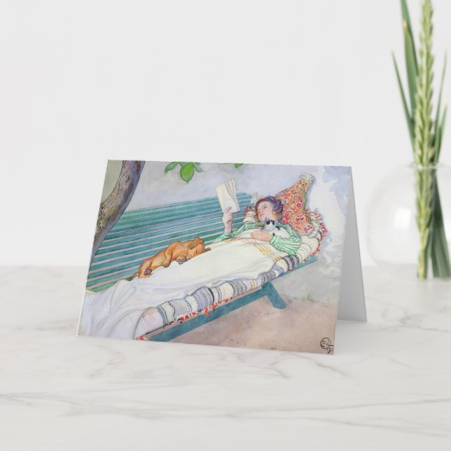 Tarjeta Mujer que miente en un banco, 1913 (Anverso)