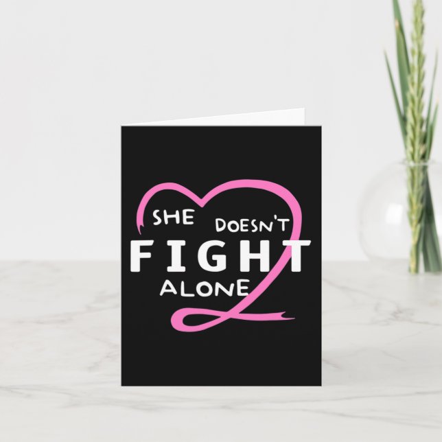 Tarjeta Mujer que no lucha sola contra el cáncer de mama (Anverso)
