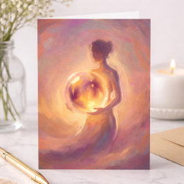Tarjeta Mujer que sostiene la luz Fuerza interior Ánimo
