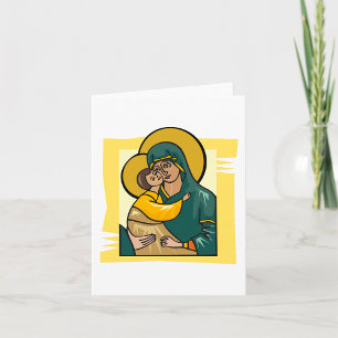 Tarjeta Mujer Religiosa Y Niño