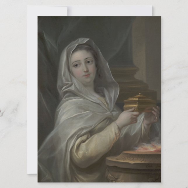 Tarjeta Mujer retratada como una Virgen Vestal (Antigua Ro (Anverso)