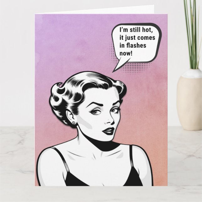 Tarjeta Mujer retro aún caliente (Anverso)