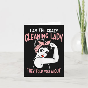 Tarjeta Mujer Retro De La Casa Divertida Soy La Loca Clean