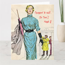 Tarjeta Mujer Retro Vestida Para Matar