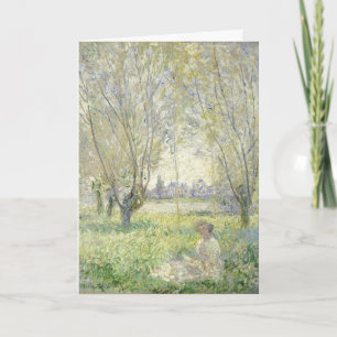 Tarjeta Mujer sentada bajo los sabores   Claude Monet