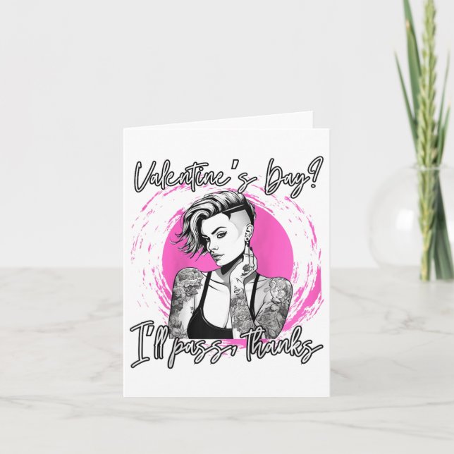Tarjeta Mujer soltera tatuada para anti  (Anverso)